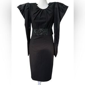 NWT Nue by Shani Puff Sleeve mini Dress with Crystal embellishment size 10